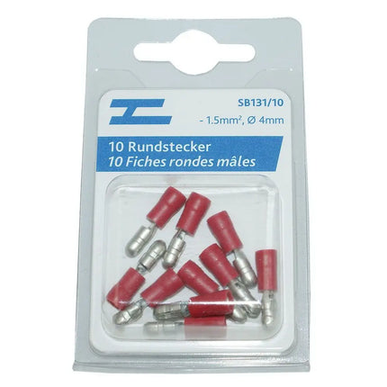 Rundstecker isoliert ø4mm rot - 1 - Stück Diverse