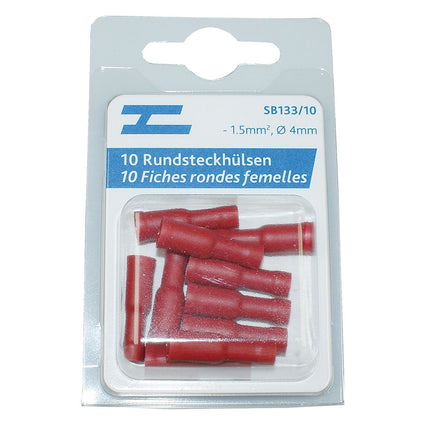 Rundsteckhülsen isoliert ø4mm rot