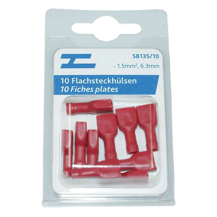 Flachsteckhülsen vollisoliert 6.3mm rot - 1 - Stück Diverse