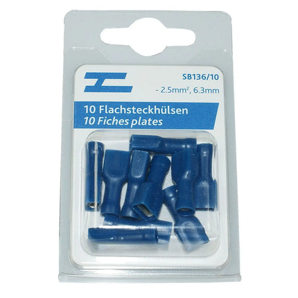 Flachsteckhülsen vollisoliert 6.3mm blau - 1 - Stück Diverse