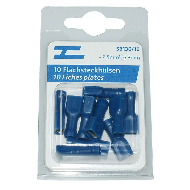 Flachsteckhülsen vollisoliert 6.3mm blau - 1 - Stück Diverse