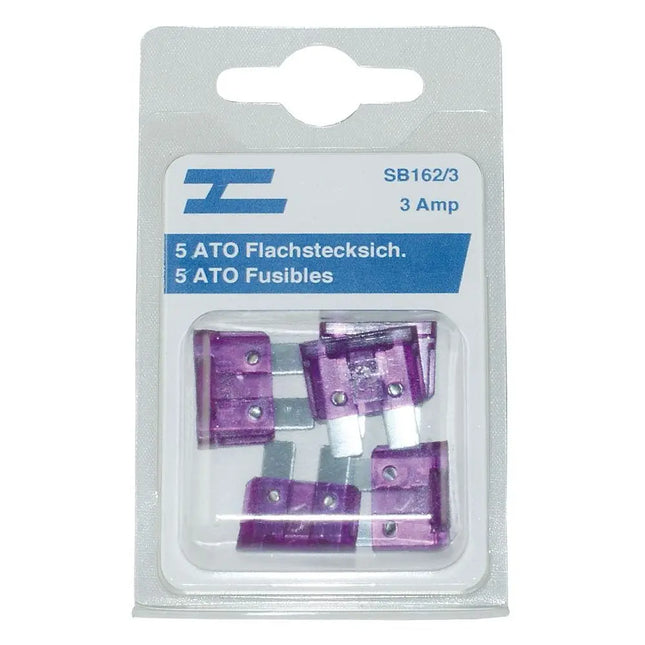 Flachstecksicherungen 5 x 3 Amp. - 1 - Stück Diverse
