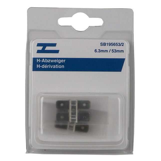 2 Stk H-Abzweiger 6.3mm 4 Anschl. 53mm SB195653/2