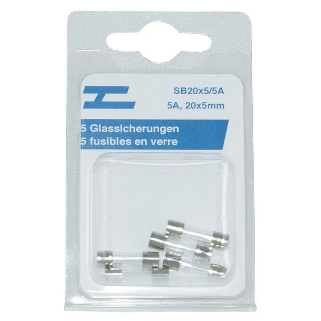 5 Glassicherungen 20x5mm, 5 Amp. - SB20x5/5A - 1 - Stück Diverse