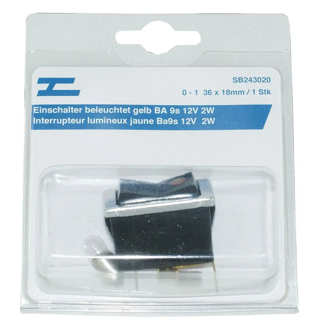 Einschalter beleuchtet gelb BA 9s 12V 2W - 1 - Stück Diverse