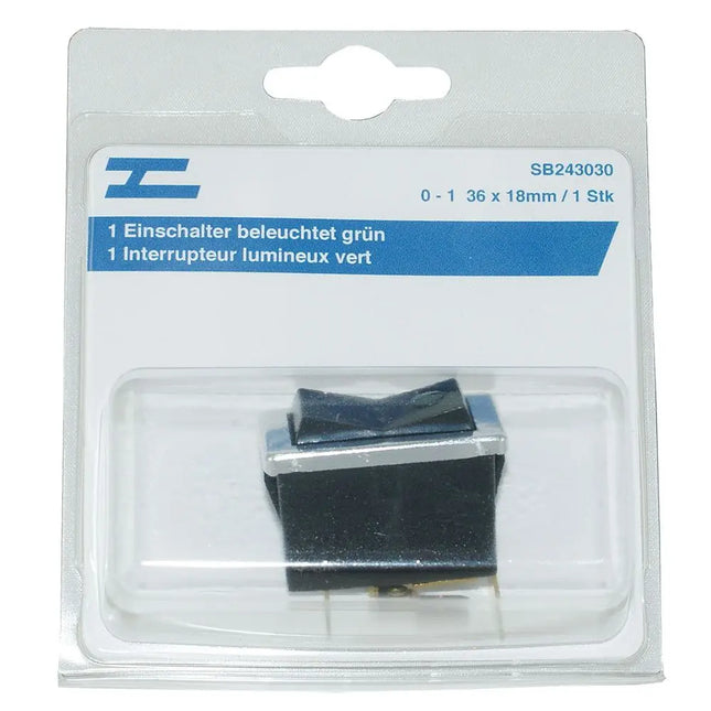 Einschalter beleuchtet grün BA 9s 12V 2W - 1 - Stück Diverse