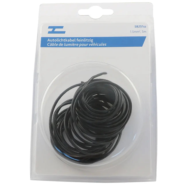 Autolichtkabel 1.5 mm2, 5m schwarz - 1 - Stück Diverse