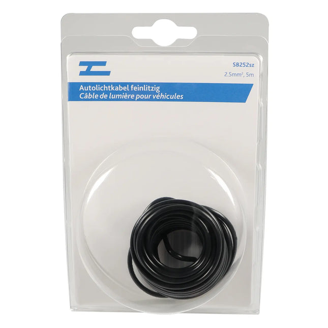 Autolichtkabel 2.5 mm2. 5m schwarz - 1 - Stück Diverse