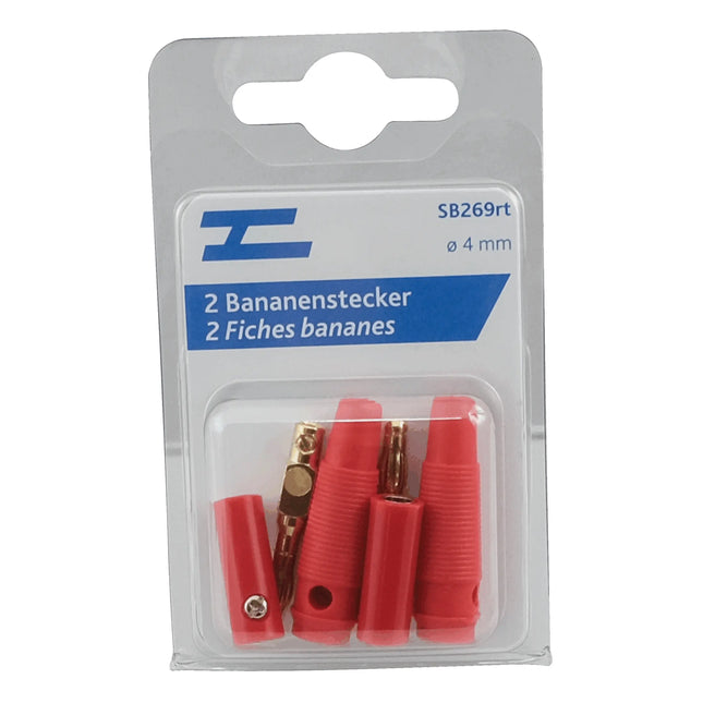 Bananenstecker 2 Paar rot ø 4mm - 1 - Stück Diverse