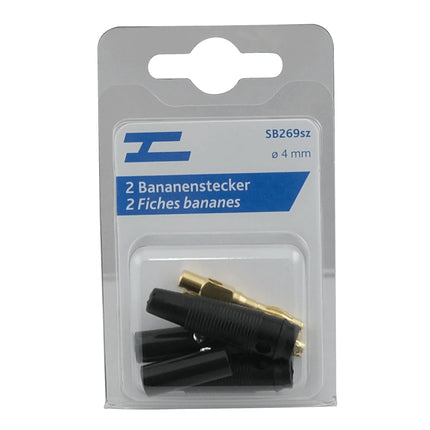 Bananenstecker 2 Paar schwarz ø 4mm - 1 - Stück Diverse