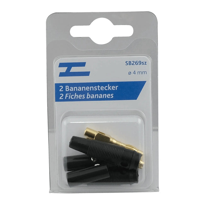 Bananenstecker 2 Paar schwarz ø 4mm - 1 - Stück Diverse