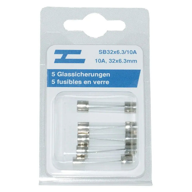 5 Glassicherungen 32x6.3mm, 10 Amp. - 1 - Stück Diverse