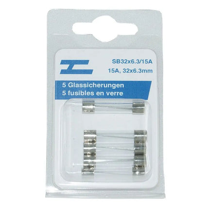 5 Glassicherungen 32x6.3mm, 15 Amp. - SB32x6.3/15A - 1 - Stück Diverse