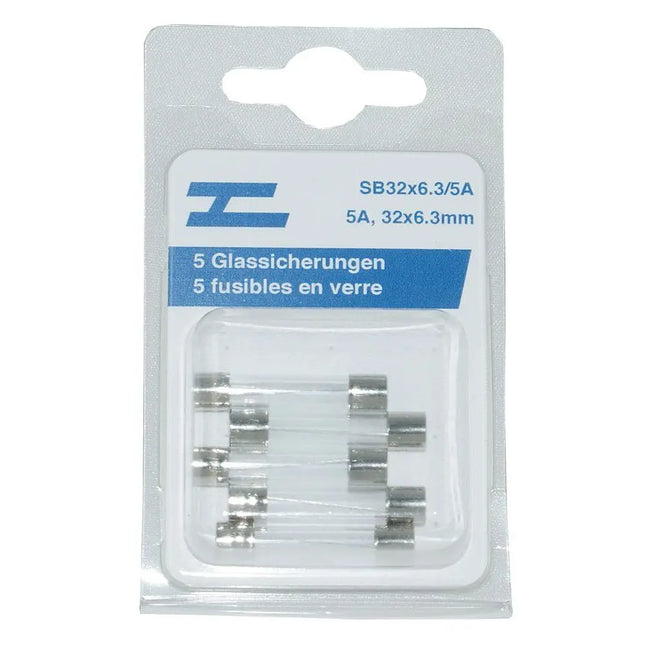 5 Glassicherungen 32x6.3mm, 5 Amp. - 1 - Stück Diverse