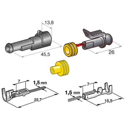 Steckgeh."Superseal" -1.5 mm 1-pol - 1 - Stück Diverse