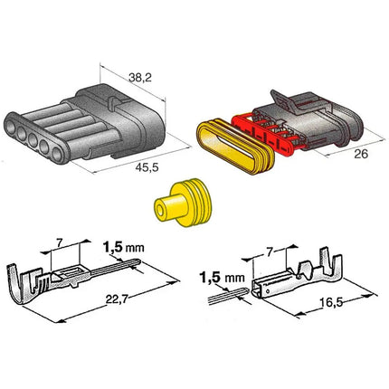 Steckgeh."Superseal" - 1.5 mm 5-pol - 1 - Stück Diverse