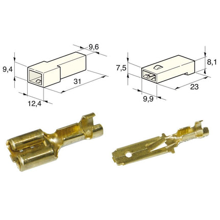 2 Steckkupplungen 1-pol. m. Kabelschuhen SB710150/60