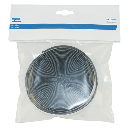 5m Klettband 16mm sz. Haken + Flauschteil