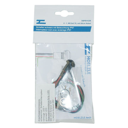 Schalter schwarz mit Beleuchtung IP67