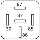 Mini-Relais 12V 30A, 30 seitlich, 2x87 RLPAS5/12