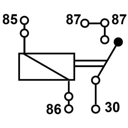 Mini-Relais 12V 40A, 0-1, 2x87