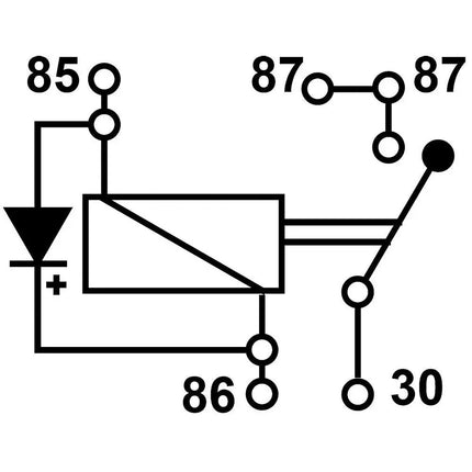 Mini-Relais 24V 20A, 0-1, 2x87, mit Diode - 1 - Stück Diverse