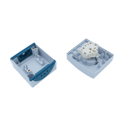 Schuko Steckdose aufputz, blaugrün, IP44