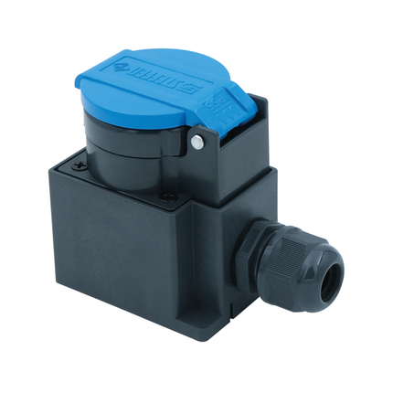 Steckdose Nass aufputz, schwarz, 1x T13, IP55 SDNAP/T13/IP55 - Hischier Auto AG