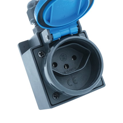 Steckdose Nass aufputz, schwarz, 1x T13, IP55 SDNAP/T13/IP55 - Hischier Auto AG