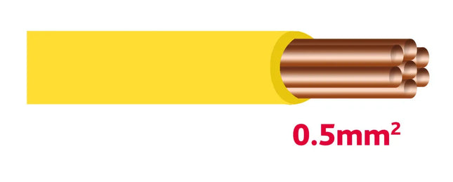Autolichtkabel 0.5 mm2 gelb - 1 - Meter