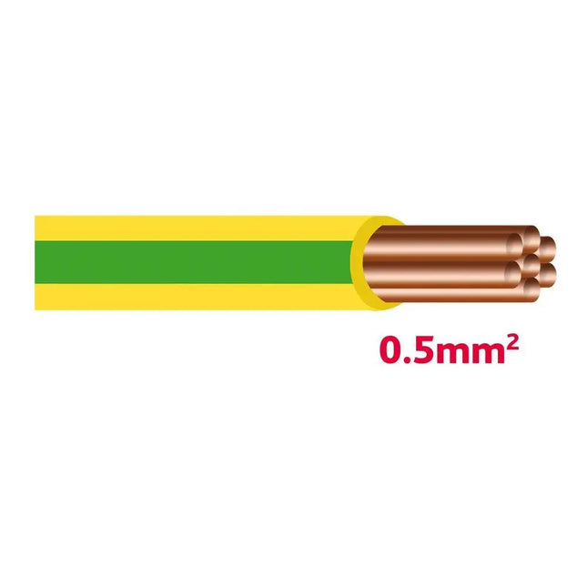 Autolichtkabel 0.5 mm gelb / grün - 1 - Meter Diverse