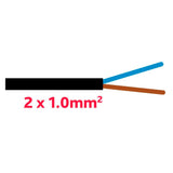 TD-Kabel 2 x 1.0 mm schwarz SGF2x1.0