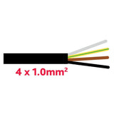 TD-Kabel 4x1.0mm schwarz SGF4x1.0