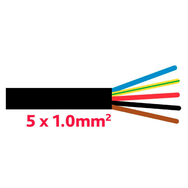 Anhaengerkabel 5x1.0 mm schwarz