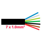 Anhängerkabel 7x1.0 mm2 schwarz SGF7x1.0