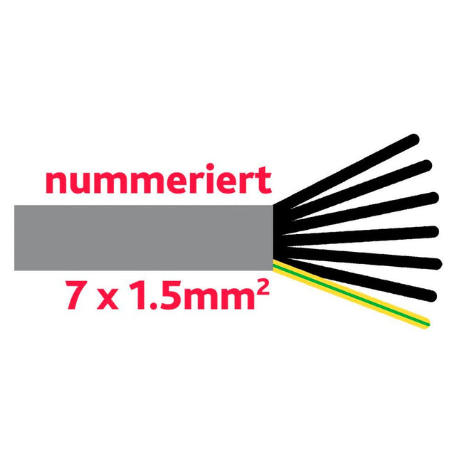 Steuerkabel 7 x 1.5 mm2 numm. Mantel grau
