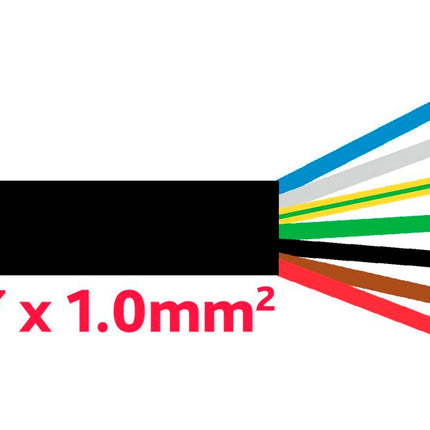 Anhängerkabel 7 x 1.0 mm, Schwarz - SGF7x1.0/300 - 1 - Meter Diverse
