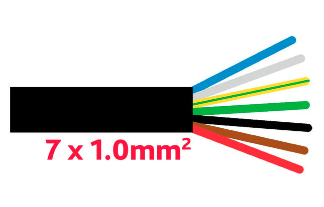 Anhängerkabel 7 x 1.0 mm, Schwarz - SGF7x1.0/300 - 1 - Meter Diverse