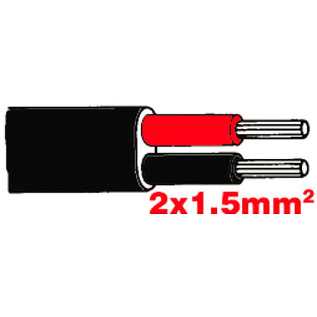 Flachkabel 2x1.5 schwarz SGFYML2x1.5