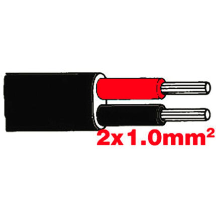 Flachkabel 2x1.5 schwarz