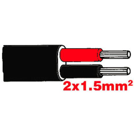 Flachkabel 2x1.5 schwarz