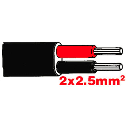 Flachkabel 2x2.5 schwarz