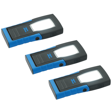 3er-Set Ultra dünne LED-Inspektionsleuchte, mit Schwenkfuss, Magnet und Haken SL2/3 - Hischier Auto AG