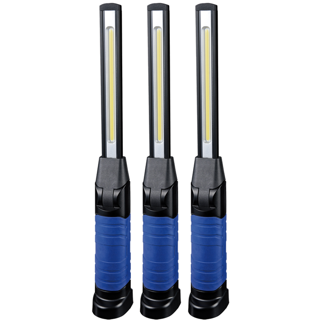 3er Pack Klappbare PROFI COB LED-Akkuhandlampe 5W