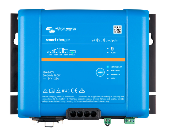 Victron - Smart Charger IP43, Batterieladegerät, 24 V, 16 A, 3 Ausgänge