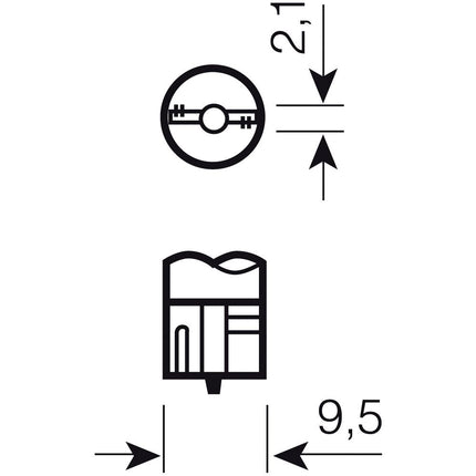 Osram Glassockellampe W2.1x9.5d 12V 3W - 2821 - 1 - Stück OSRAM