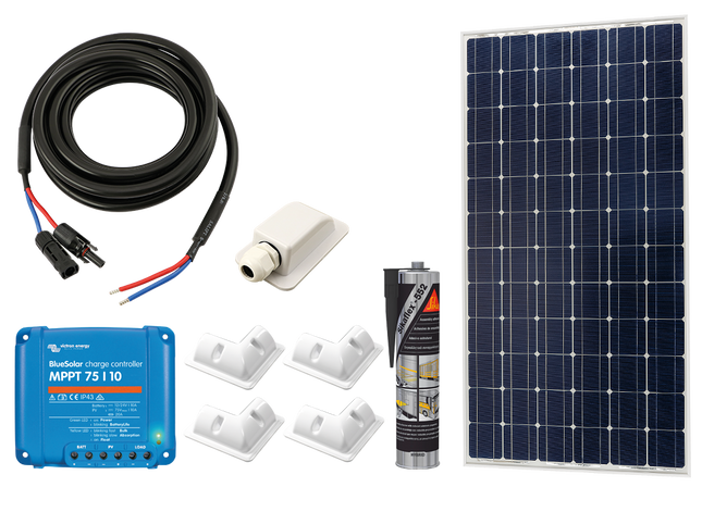 Solarenergie-Set, 12 V (24 V), 130 W, mit Bluetooth