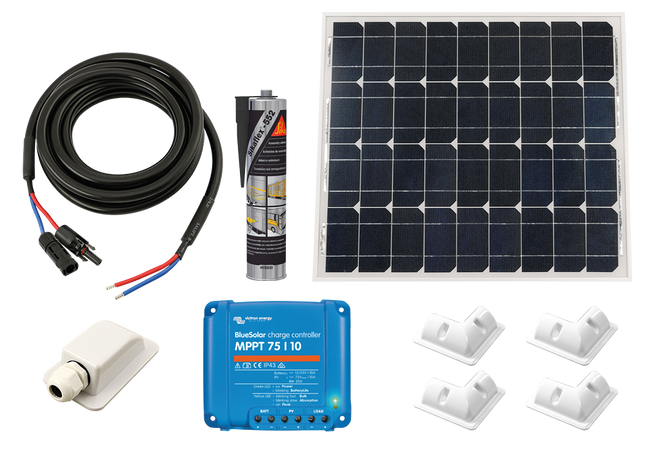 Solarenergie-Set, 12 V (24 V), 55 W, mit Bluetooth