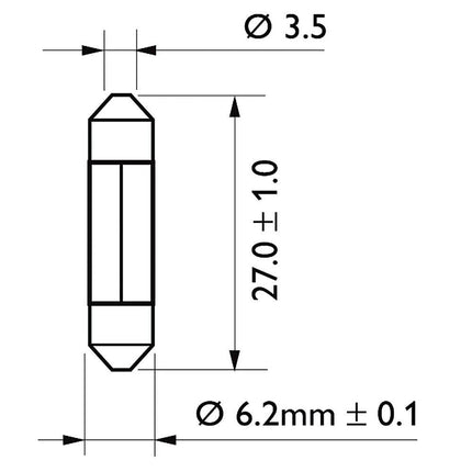 Philips Soffittenglühl. 24V 3W 6x27 - 13818 - 1 - Stück Philips