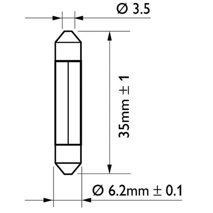Philips Soffittenglühl. 24V 3W 6x35 - 13848 - 1 - Stück Philips